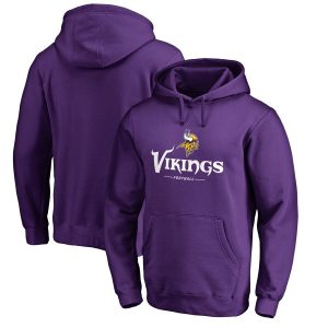Men’s Minnesota Vikings Purple Team Lockup Pullover Hoodie