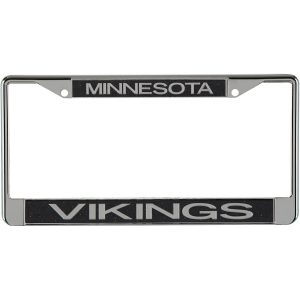 Minnesota Vikings Silver Glitter Metal Frame – Black